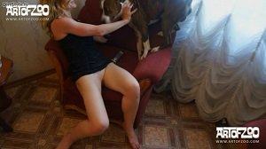 Гиперактивный Надин песик порвал ей писюшку узлом